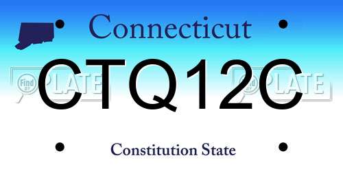 CTQ12C Connecticut License Plate