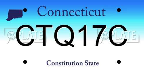 CTQ17C Connecticut License Plate