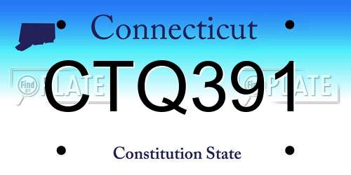 CTQ391 Connecticut License Plate