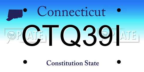 CTQ39I Connecticut License Plate