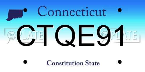 CTQE91 Connecticut License Plate