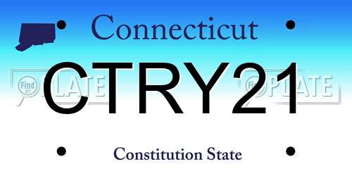 CTRY21 Connecticut License Plate