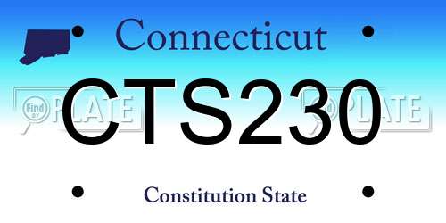 CTS230 Connecticut License Plate