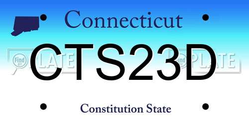 CTS23D Connecticut License Plate