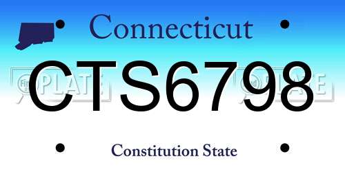 CTS6798 Connecticut License Plate