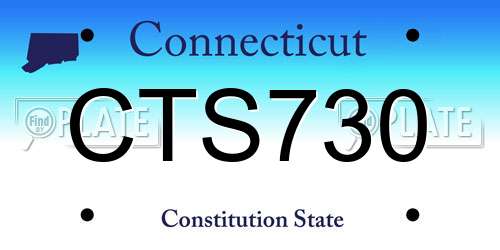 CTS730 Connecticut License Plate