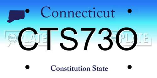 CTS73O Connecticut License Plate