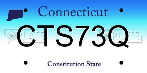 CTS73Q Connecticut License Plate