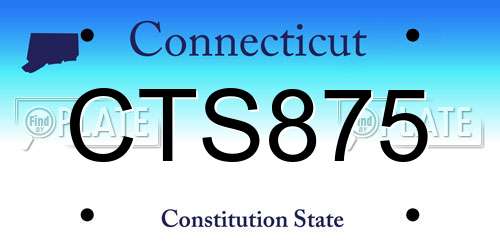 CTS875 Connecticut License Plate