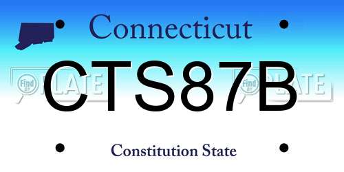 CTS87B Connecticut License Plate