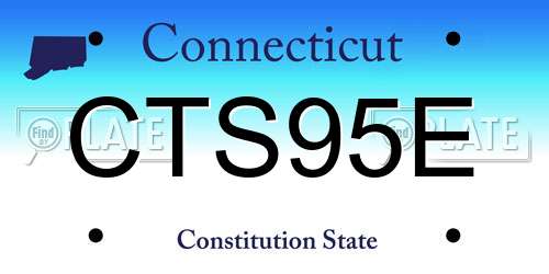 CTS95E Connecticut License Plate