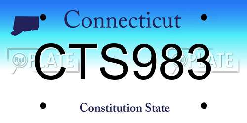 CTS983 Connecticut License Plate