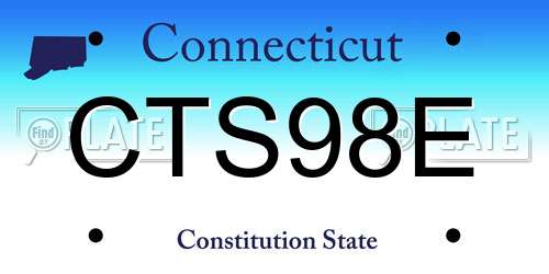 CTS98E Connecticut License Plate