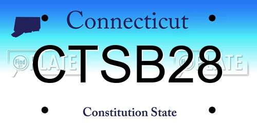CTSB28 Connecticut License Plate