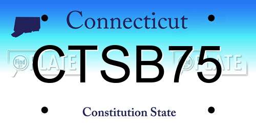 CTSB75 Connecticut License Plate
