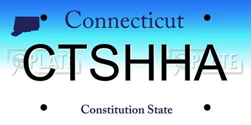 CTSHHA Connecticut License Plate