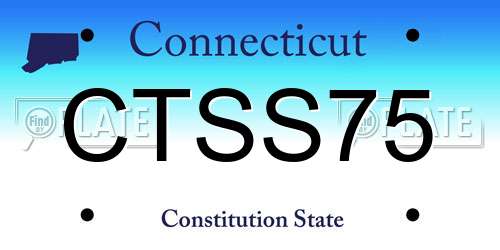 CTSS75 Connecticut License Plate