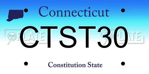 CTST30 Connecticut License Plate