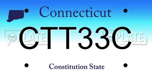 CTT33C Connecticut License Plate