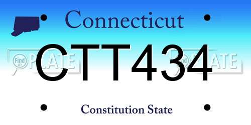 CTT434 Connecticut License Plate
