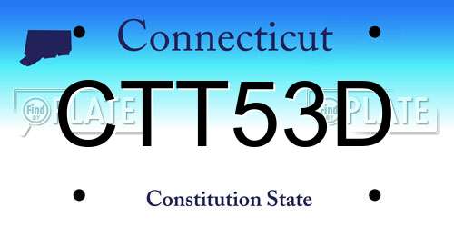 CTT53D Connecticut License Plate