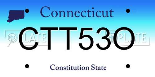 CTT53O Connecticut License Plate