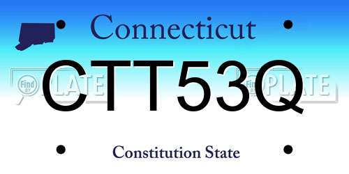 CTT53Q Connecticut License Plate