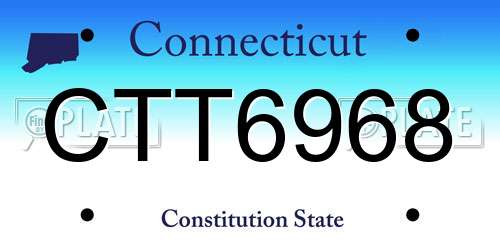 CTT6968 Connecticut License Plate
