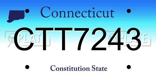 CTT7243 Connecticut License Plate