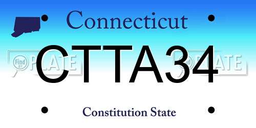 CTTA34 Connecticut License Plate