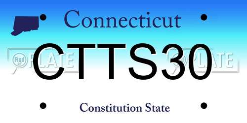 CTTS30 Connecticut License Plate