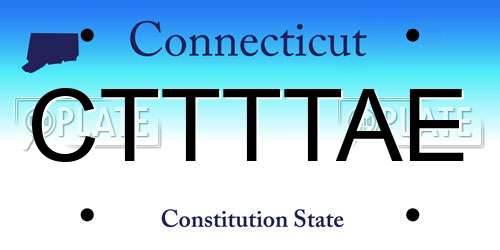 CTTTTAE Connecticut License Plate