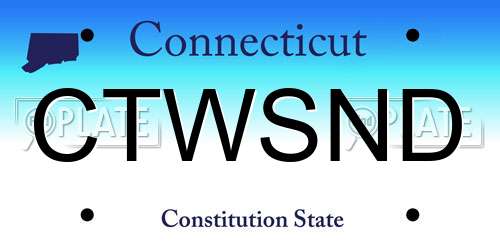CTWSND Connecticut License Plate