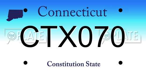 CTX070 Connecticut License Plate