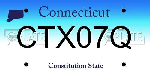 CTX07Q Connecticut License Plate