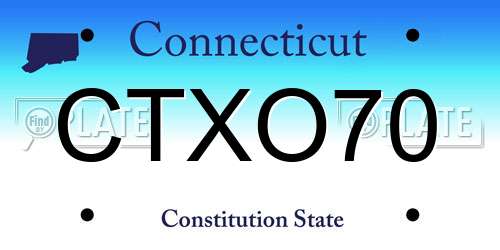 CTXO70 Connecticut License Plate