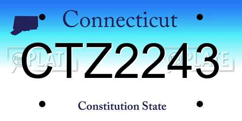 CTZ2243 Connecticut License Plate