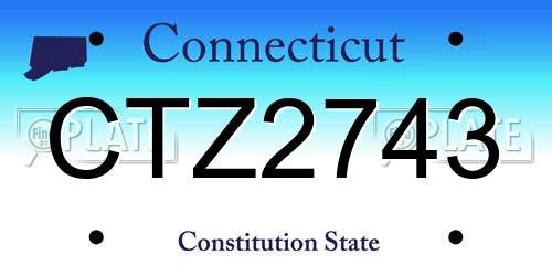 CTZ2743 Connecticut License Plate