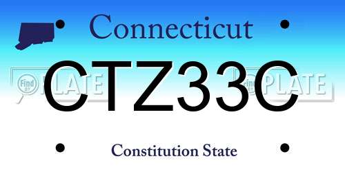 CTZ33C Connecticut License Plate