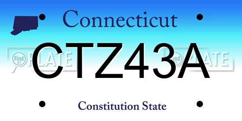CTZ43A Connecticut License Plate