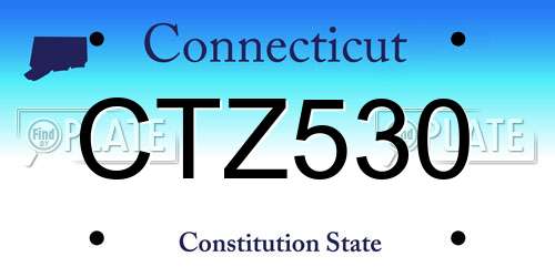 CTZ530 Connecticut License Plate