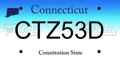 CTZ53D Connecticut License Plate