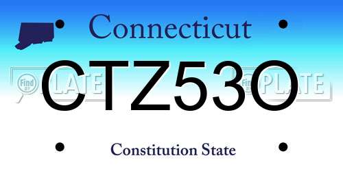 CTZ53O Connecticut License Plate