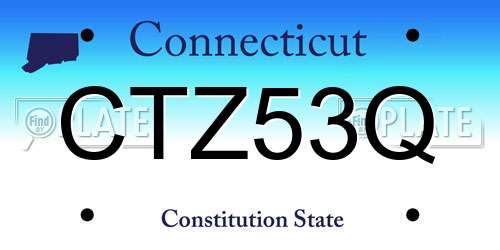 CTZ53Q Connecticut License Plate