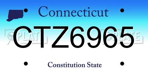 CTZ6965 Connecticut License Plate
