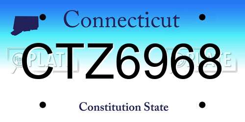 CTZ6968 Connecticut License Plate