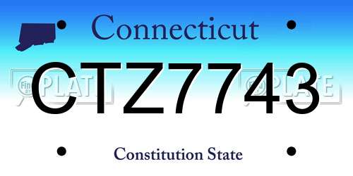 CTZ7743 Connecticut License Plate