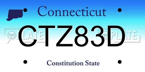 CTZ83D Connecticut License Plate