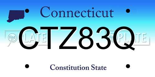 CTZ83Q Connecticut License Plate