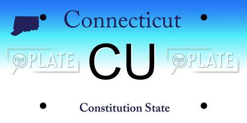 CU Connecticut License Plate